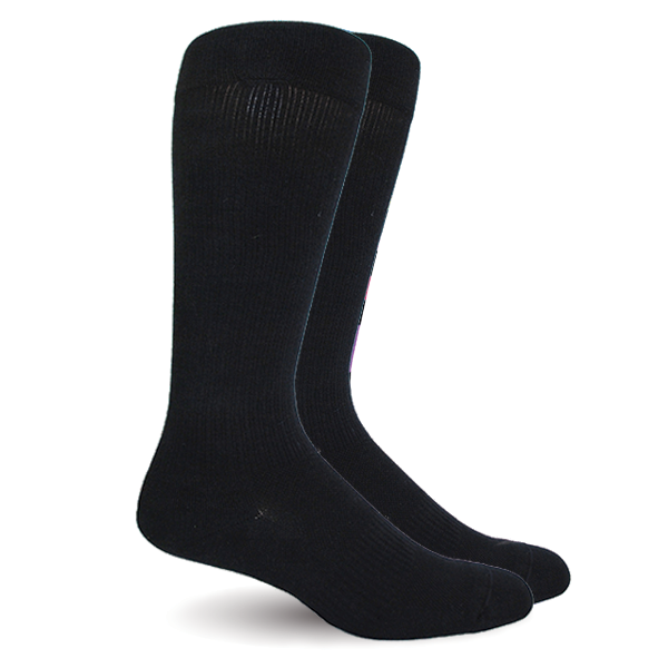 Solid Black Cotton Socks - Men's Medical