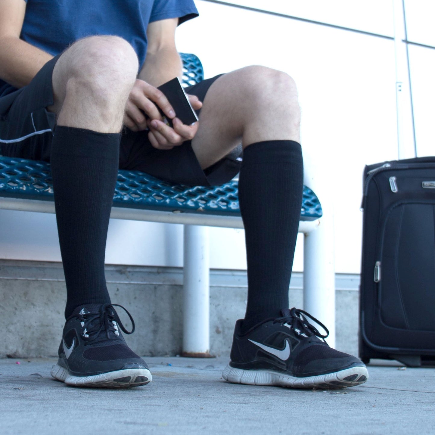 Solid Black Cotton - Medical Compression Socks