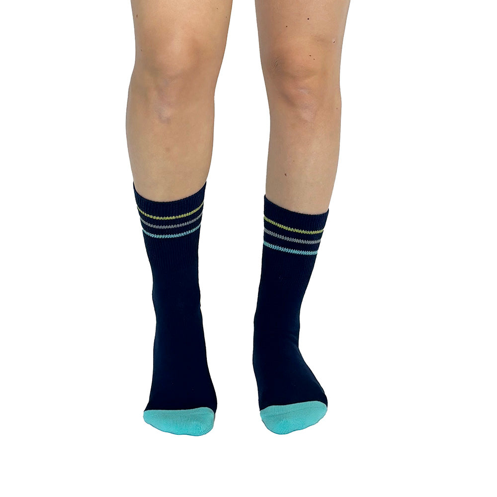 Color Block Navy + Teal Diabetic Socks