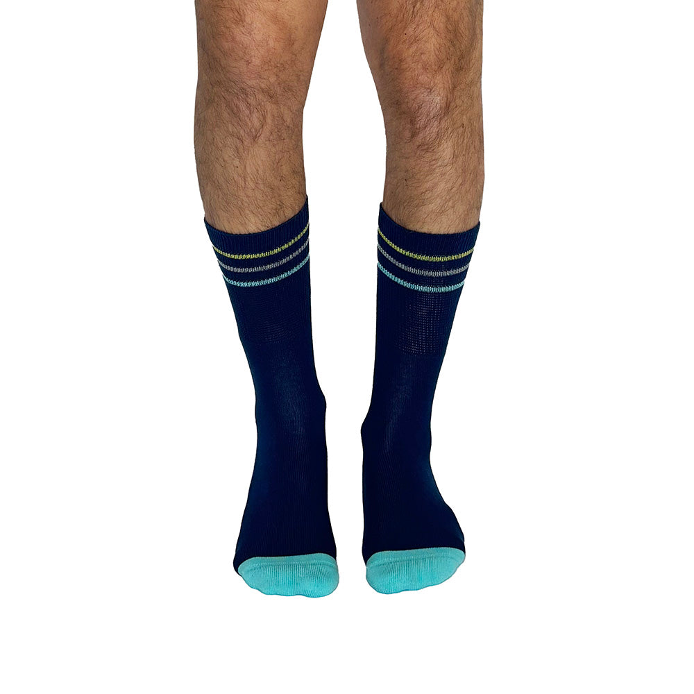 Color Block Navy + Teal Diabetic Socks