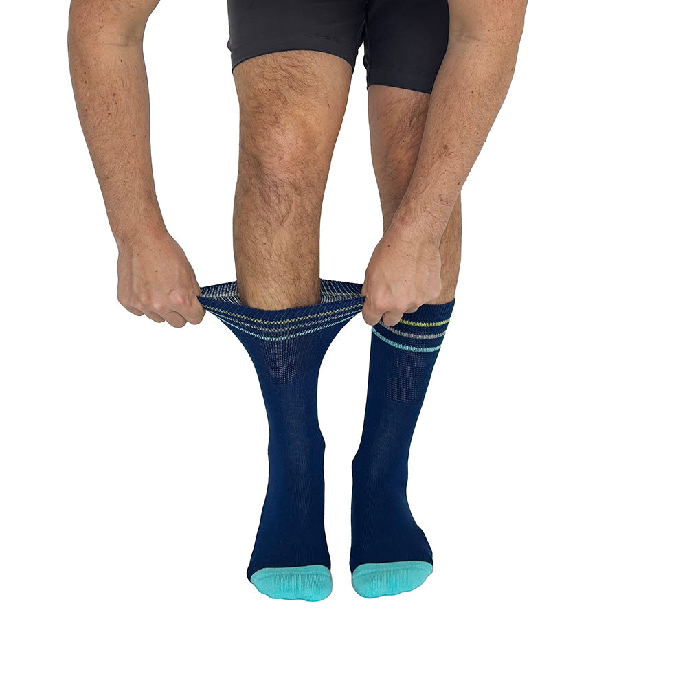 Color Block Navy + Teal Diabetic Socks