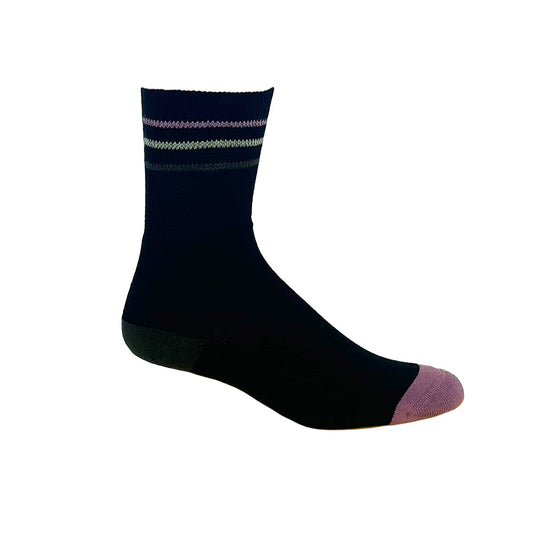 Color Block Black + Pink Diabetic Socks