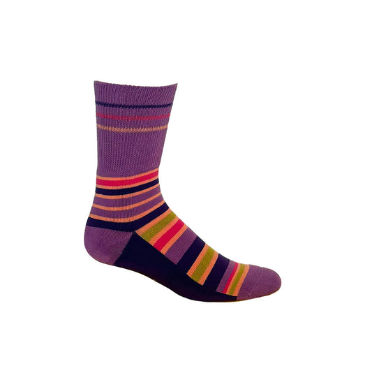 Stripes Purple + Orange Diabetic Socks