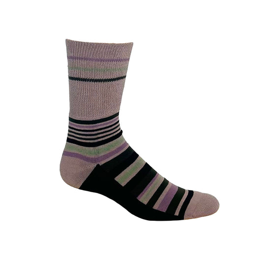 Stripes Pink + Black Diabetic Socks