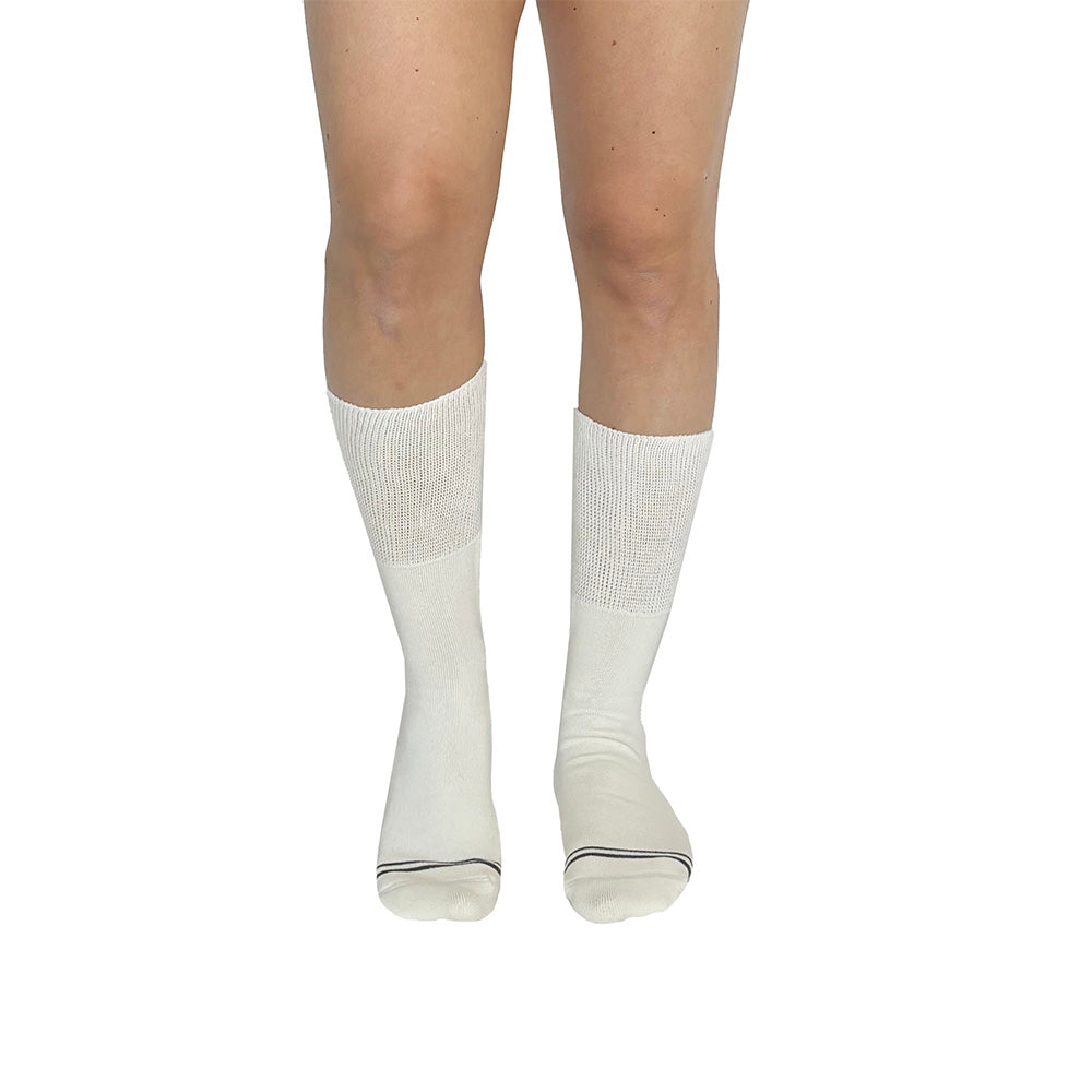 Solid White Diabetic Socks