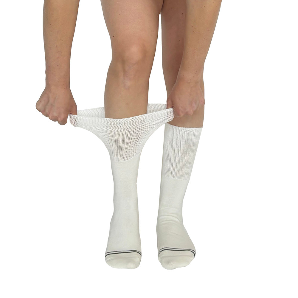 Solid White Diabetic Socks