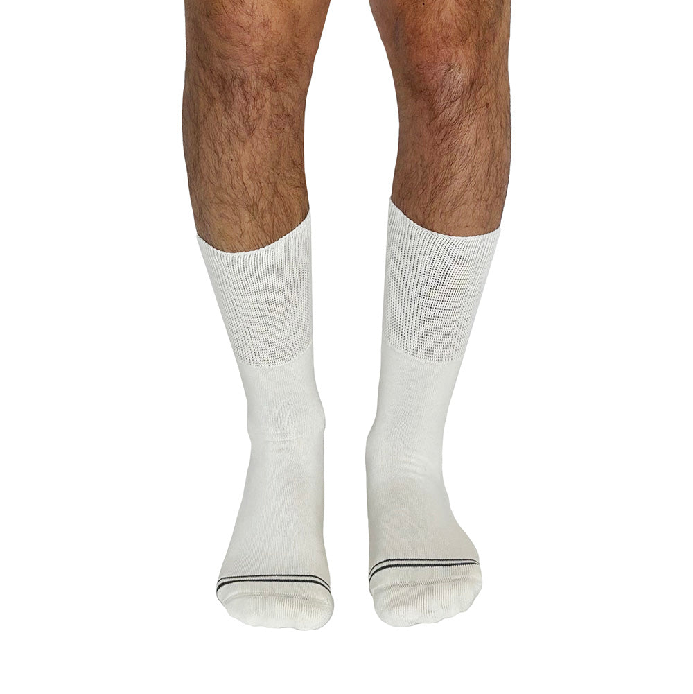 Solid White Diabetic Socks