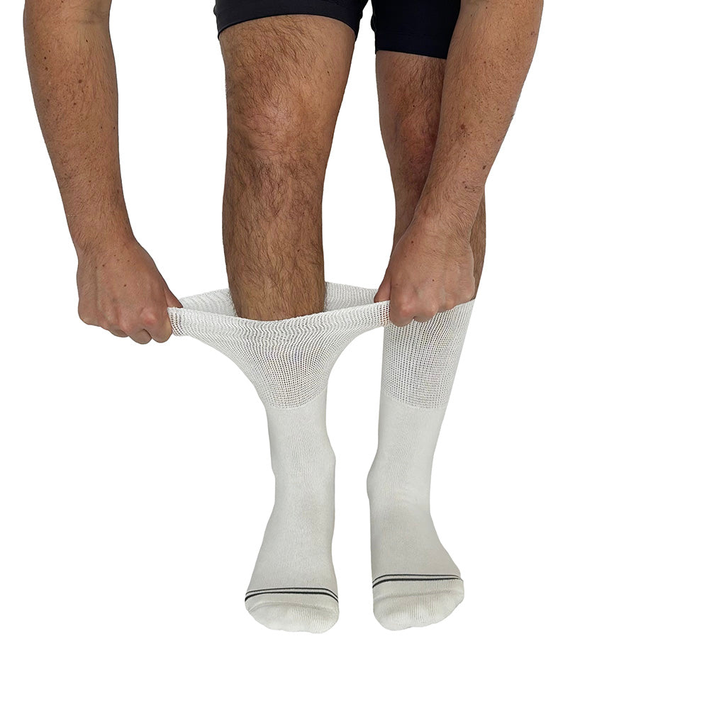 Solid White Diabetic Socks