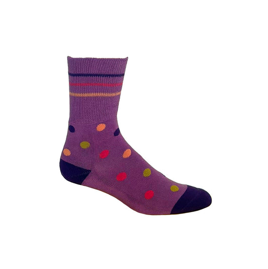 Polka Dots Purple + Orange Diabetic Socks