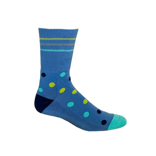 Polka Dots Navy + Teal Diabetic Socks