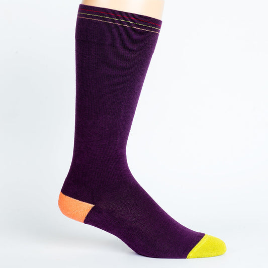 Color Block Purple + Orange Cotton Compression Socks