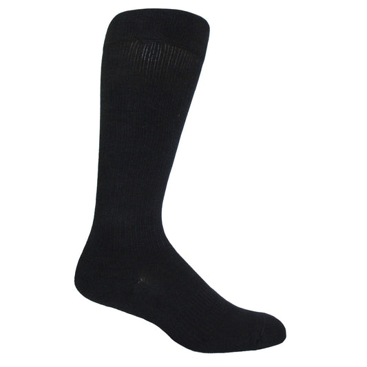 Solid Black Cotton Compression Socks