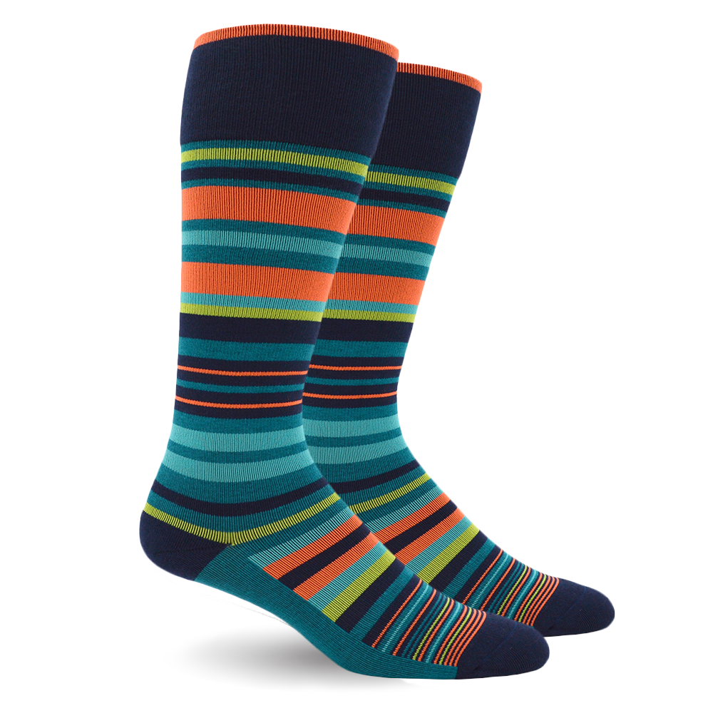 Stripe Cotton Teal - Medical Compression Socks