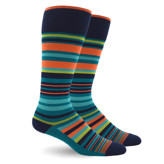 Stripe Cotton Teal - Medical Compression Socks